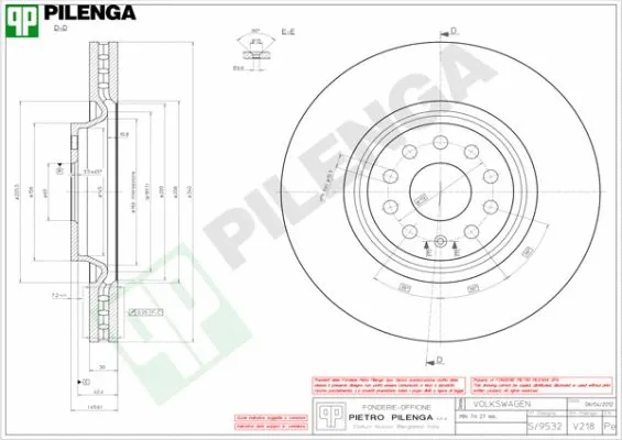Disque de frein PILENGA V218