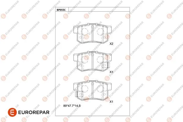 Kit de plaquettes de frein, frein à disque EUROREPAR 1677812580