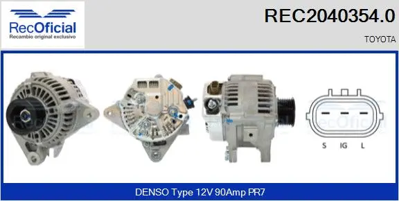 Alternateur RECOFICIAL REC2040354.0
