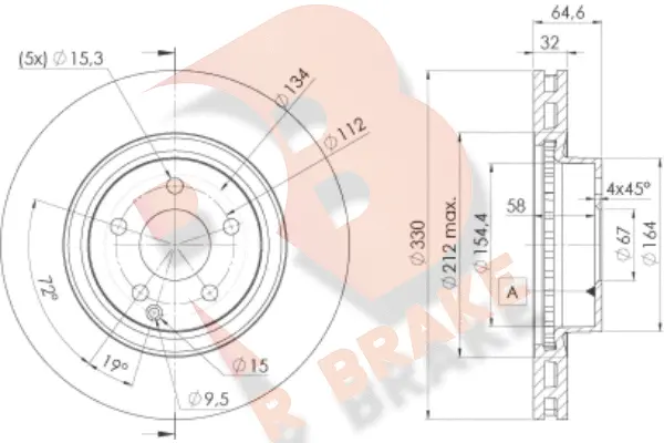 Disque de frein R BRAKE 78RBD22593