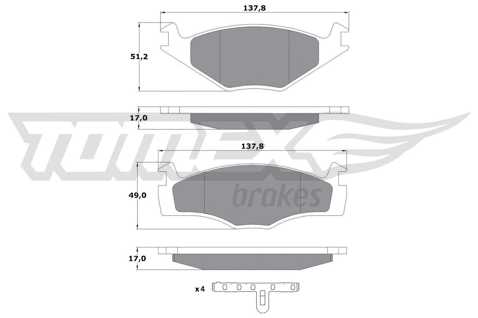 Kit de plaquettes de frein, frein à disque TOMEX Brakes TX 10-141
