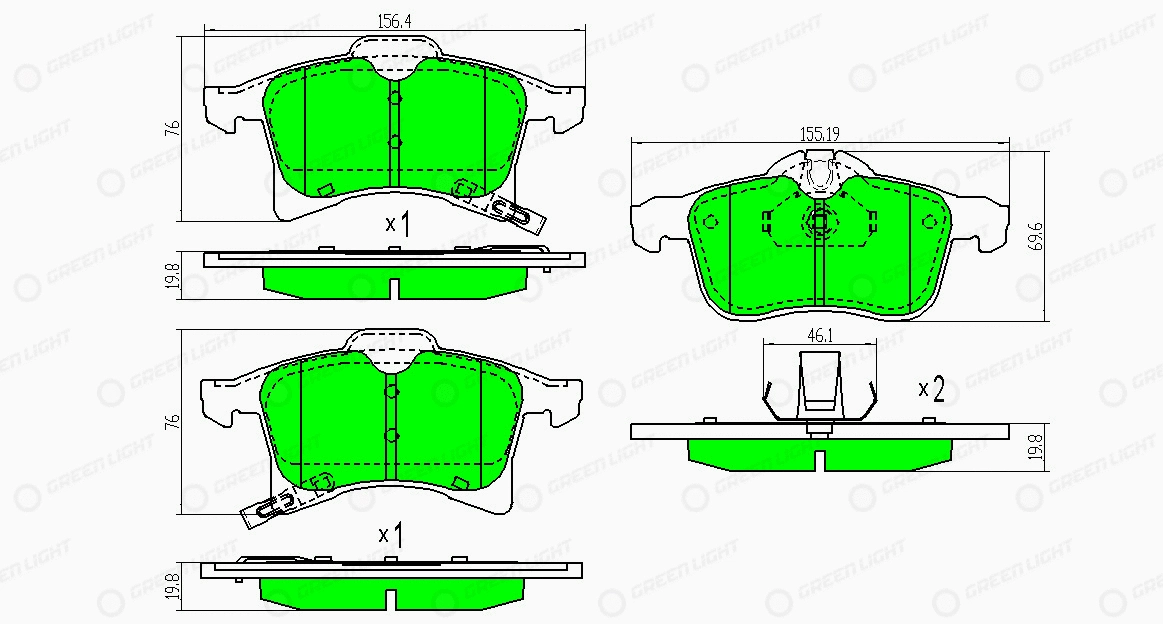 Kit de plaquettes de frein, frein à disque Automotive Adriado GLBP0017