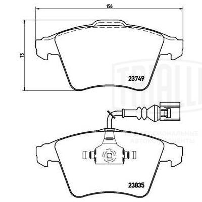 Kit de plaquettes de frein, frein à disque TRIALLI PF 4374
