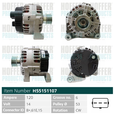 Alternateur HOFFER H55151107