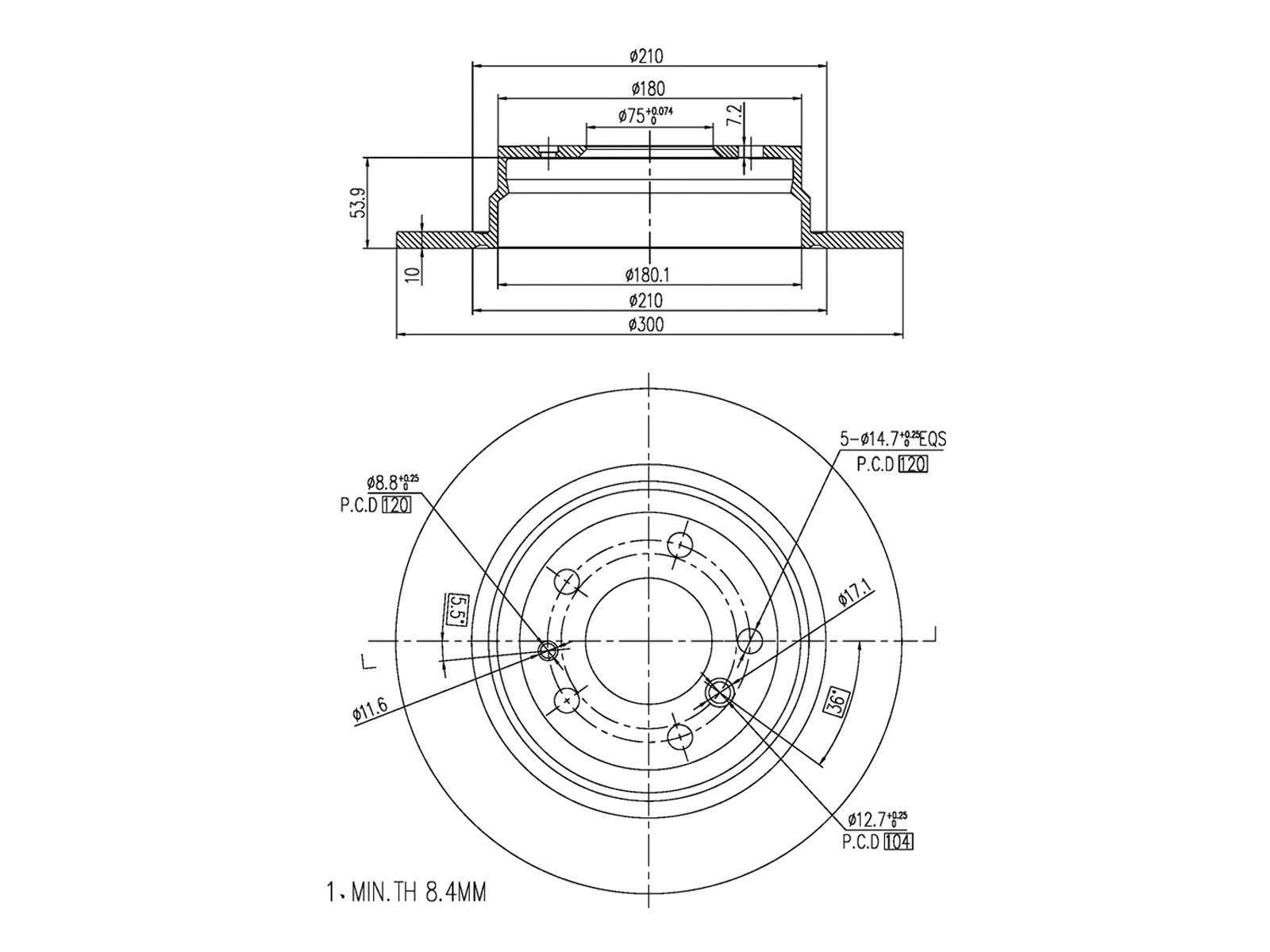 Disque de frein A.Z. Meisterteile AZMT-44-024-1420