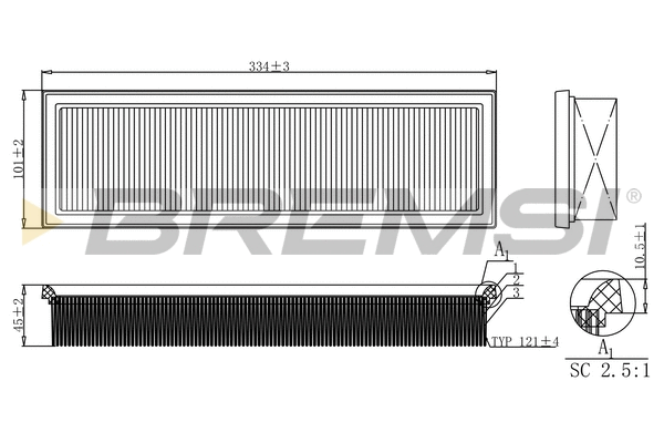Filtre à air BREMSI FA0121