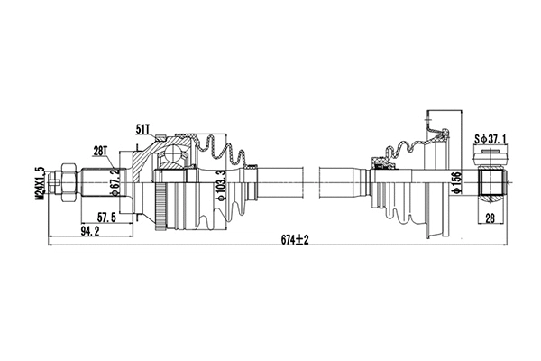 Arbre de transmission DYNAMATRIX DDS244005