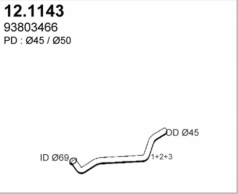Tuyau d'échappement ASSO 12.1143