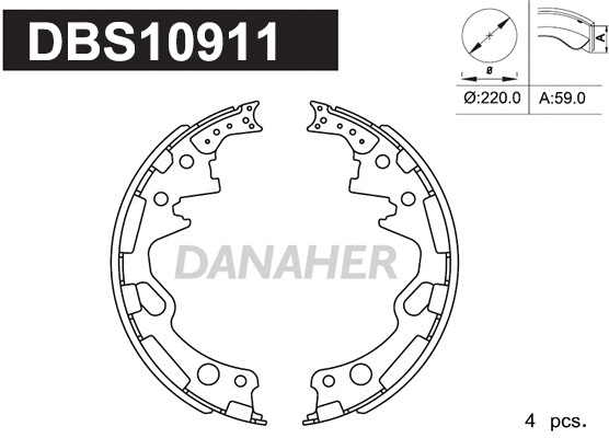 Jeu de mâchoires de frein DANAHER DBS10911