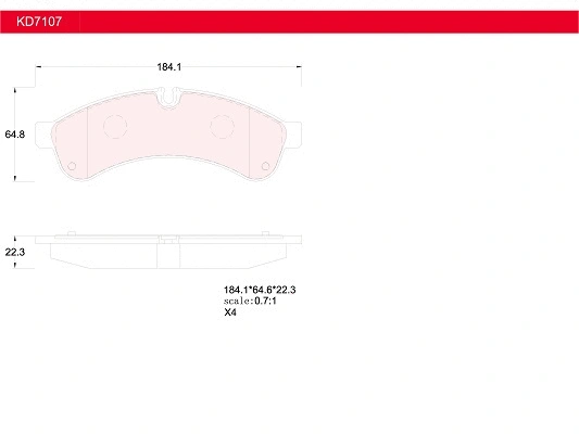 Kit de plaquettes de frein, frein à disque ASIMCO KD7107