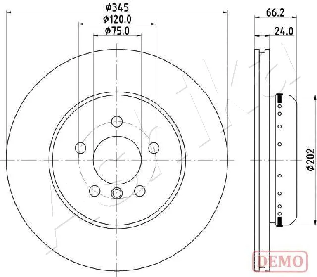 Disque de frein ASHIKA 61-00-0115C