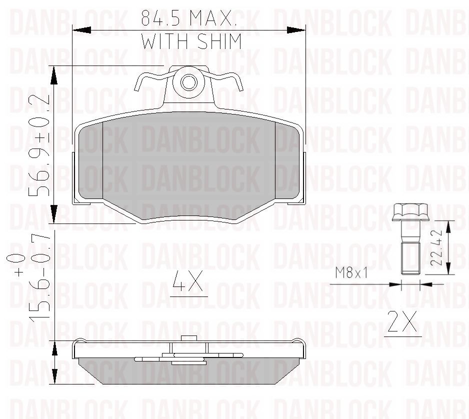 Kit de plaquettes de frein, frein à disque DANBLOCK DB 510277