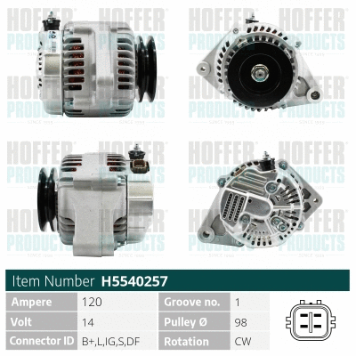Alternateur HOFFER H5540257