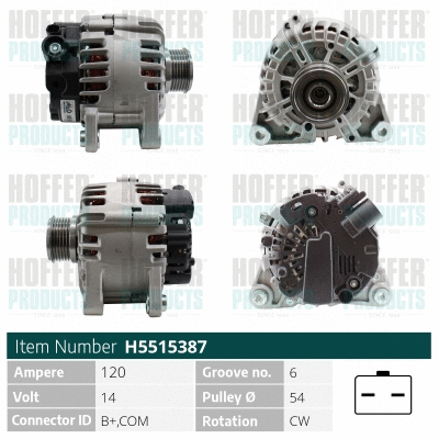 Alternateur HOFFER H5515387