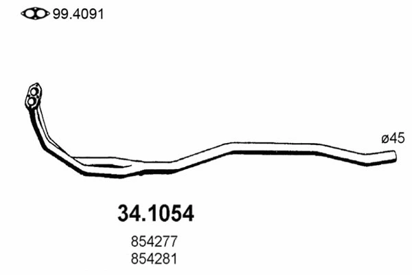 Tuyau d'échappement ASSO 34.1054