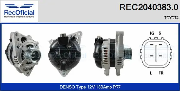 Alternateur RECOFICIAL REC2040383.0