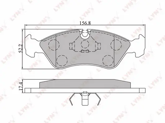 Kit de plaquettes de frein, frein à disque LYNXAUTO BD-1402