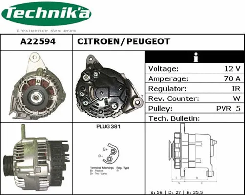 Alternateur Technika A22594