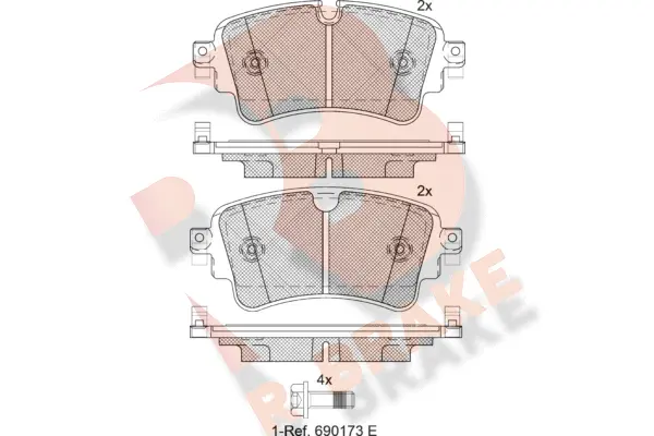 Kit de plaquettes de frein, frein à disque R BRAKE RB2256