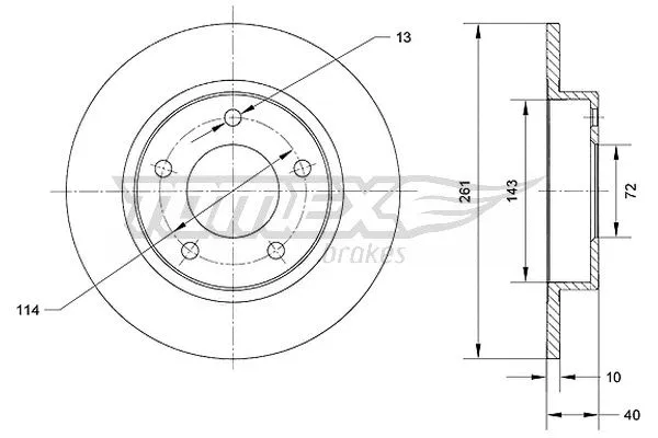 Disque de frein TOMEX Brakes TX 70-67