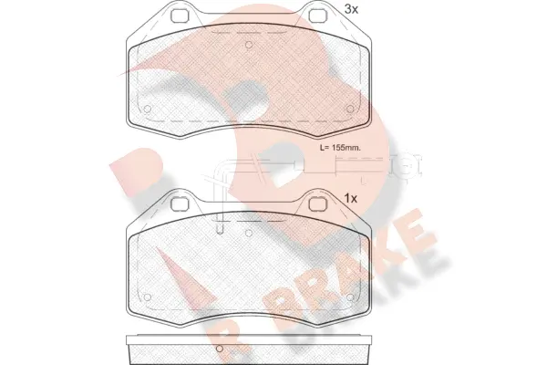 Kit de plaquettes de frein, frein à disque R BRAKE RB1879