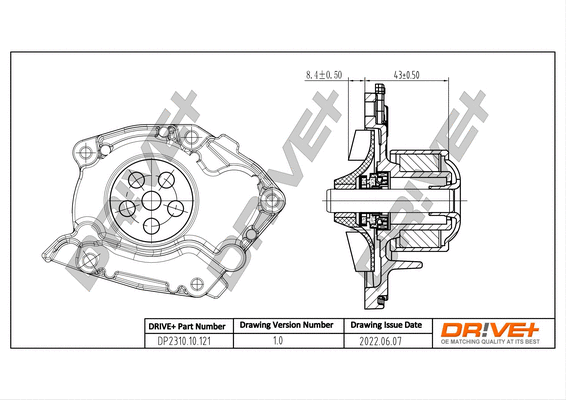 Pompe à eau, refroidissement du moteur Dr!ve+ DP2310.10.121