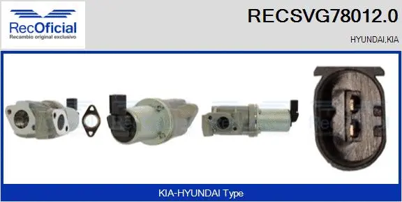 Vanne EGR RECOFICIAL RECSVG78012.0