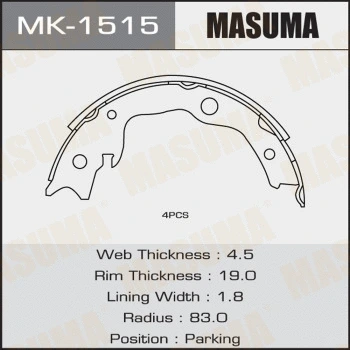 Jeu de mâchoires de frein MASUMA MK-1515