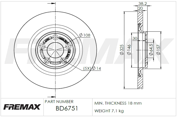 Disque de frein FREMAX BD-6751