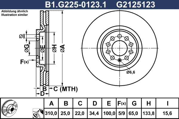 Disque de frein GALFER B1.G225-0123.1