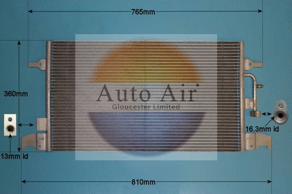 Condenseur, climatisation AUTO AIR GLOUCESTER 16-1439