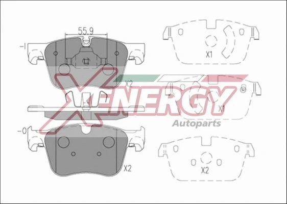 Kit de plaquettes de frein, frein à disque AP XENERGY X41282
