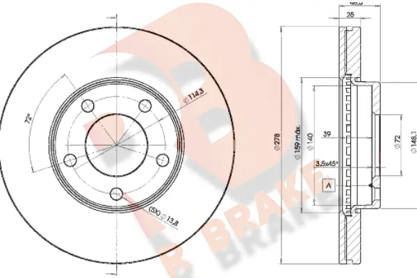 Disque de frein R BRAKE 78RBD23272