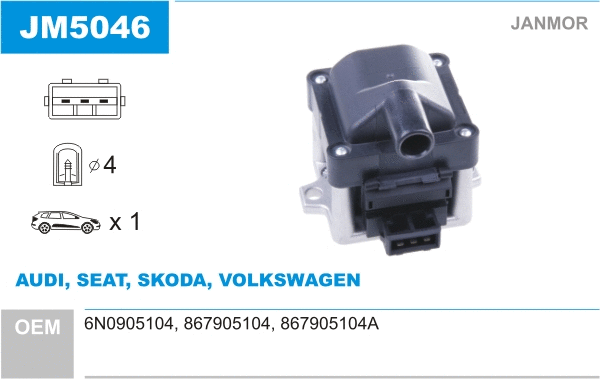 Bobine d'allumage JANMOR JM5046