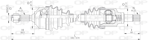 Arbre de transmission OPEN PARTS DRS6260.00