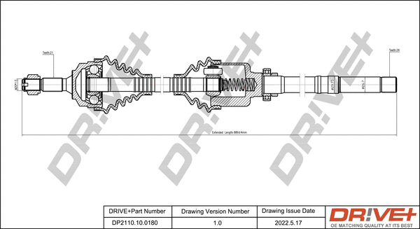 Arbre de transmission Dr!ve+ DP2110.10.0180