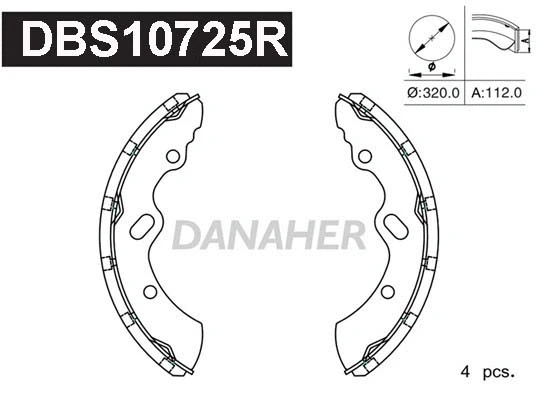 Jeu de mâchoires de frein DANAHER DBS10725R