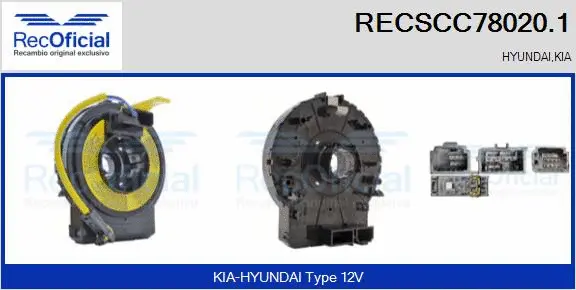 Ressort tournant, Airbag RECOFICIAL RECSCC78020.1