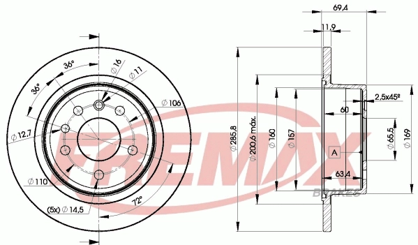 Disque de frein FREMAX BD-9211