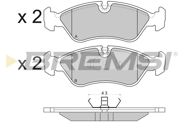 Kit de plaquettes de frein, frein à disque BREMSI BP2417