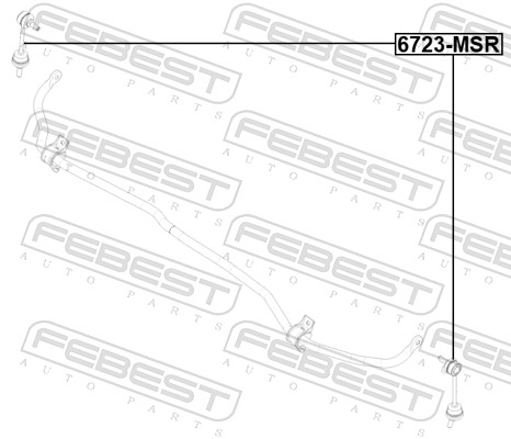 Entretoise/tige, stabilisateur FEBEST 6723-MSR