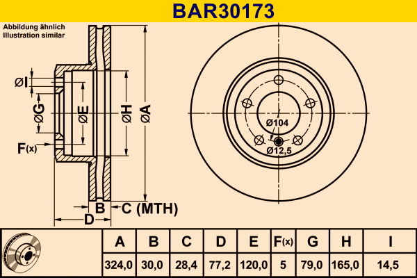 Disque de frein BARUM BAR30173