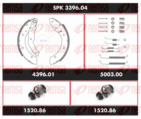 Kit de freins, freins à tambours REMSA SPK 3396.04