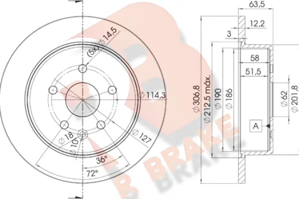 Disque de frein R BRAKE 78RBD22790