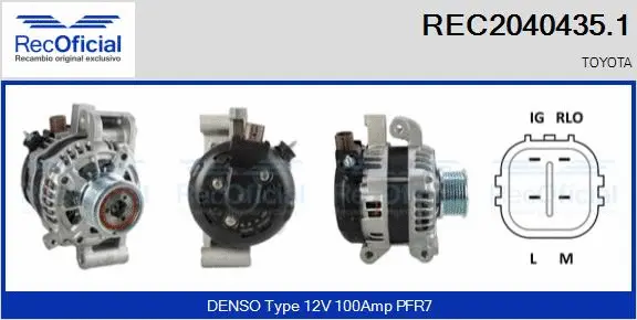 Alternateur RECOFICIAL REC2040435.1