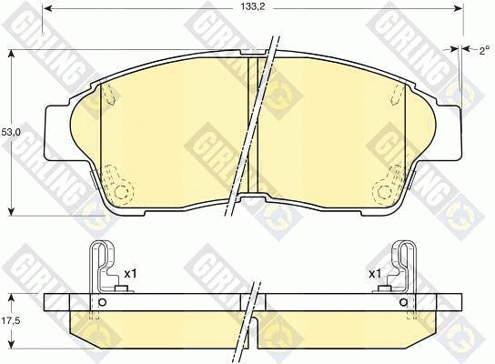Kit de plaquettes de frein, frein à disque GIRLING 6132079