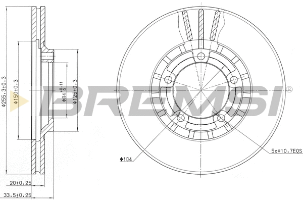 Disque de frein BREMSI CD6349V