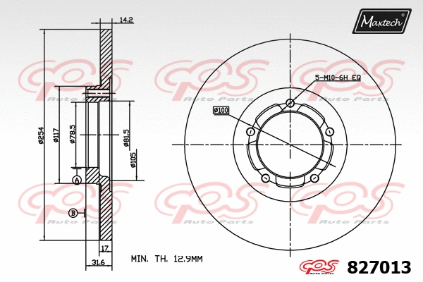 Disque de frein MAXTECH 827013