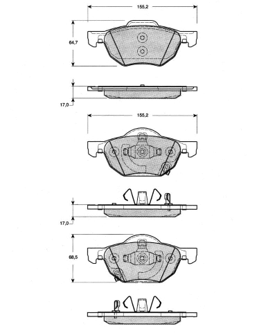Kit de plaquettes de frein, frein à disque MTR MT539