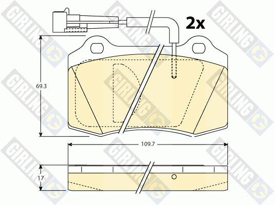 Kit de plaquettes de frein, frein à disque GIRLING 6111919